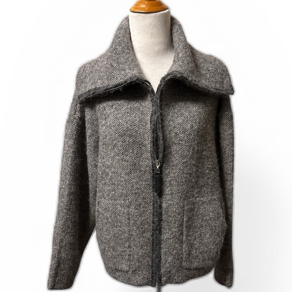 Cyrus Women's Charcoal Bomber Style Sweater Jacket, new
